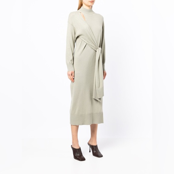 Jonathan Simkhai Skyla Self Tie Wrap Midi-Dress - Picture 14 of 17